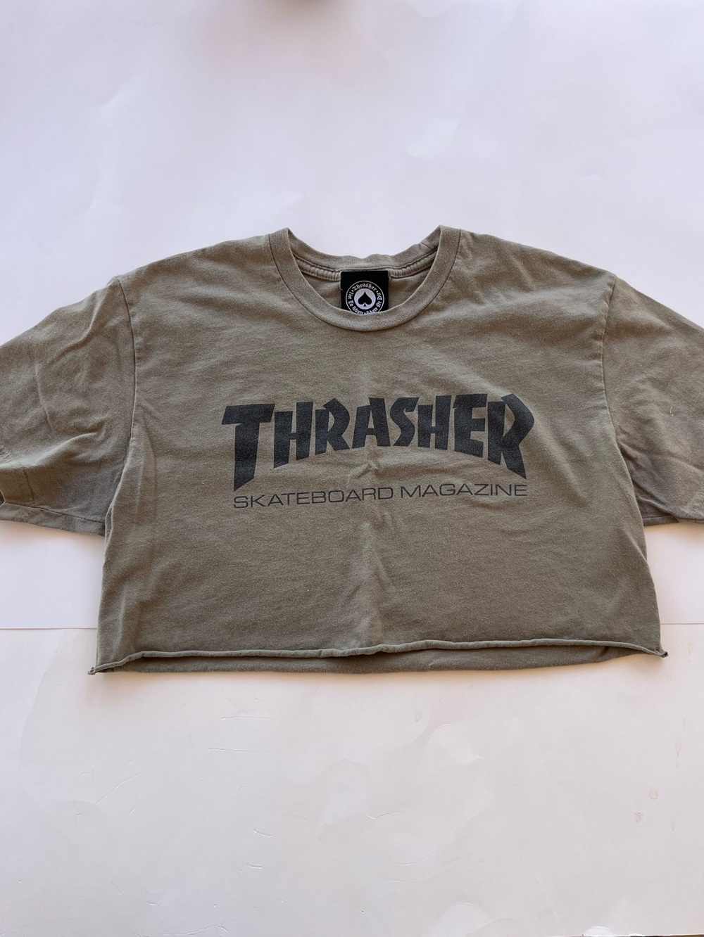 Thrasher Olive Green Tee with Black Label